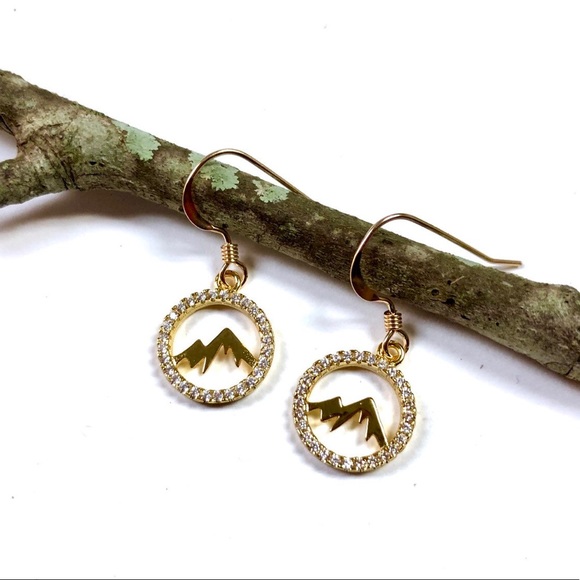 Mountain Earrings, Wanderlust, Nature, Minimalist - Picture 7 of 11